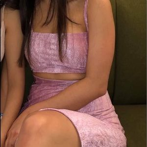 Pink Velvet Two Piece